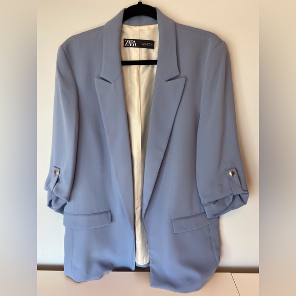 Zara Jackets & Blazers - ⭐️ZARA BLAZER WITH ROLLED SLEEVES SIZE L Mauve💎 Mint CONDITION